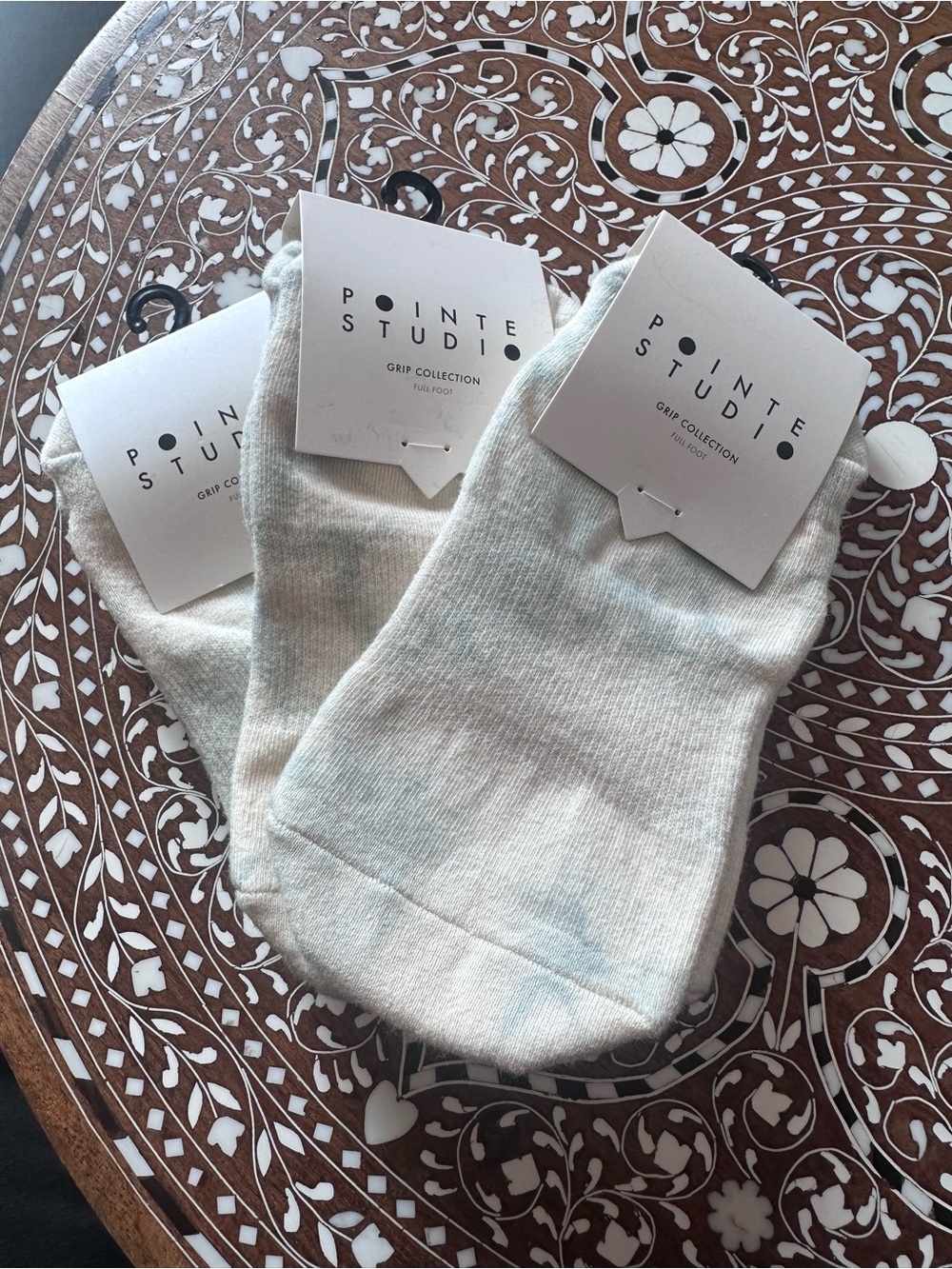 Pointe Studio Washout Full Foot Grip Sock MINT Green Tie Dye - 3 pairs
